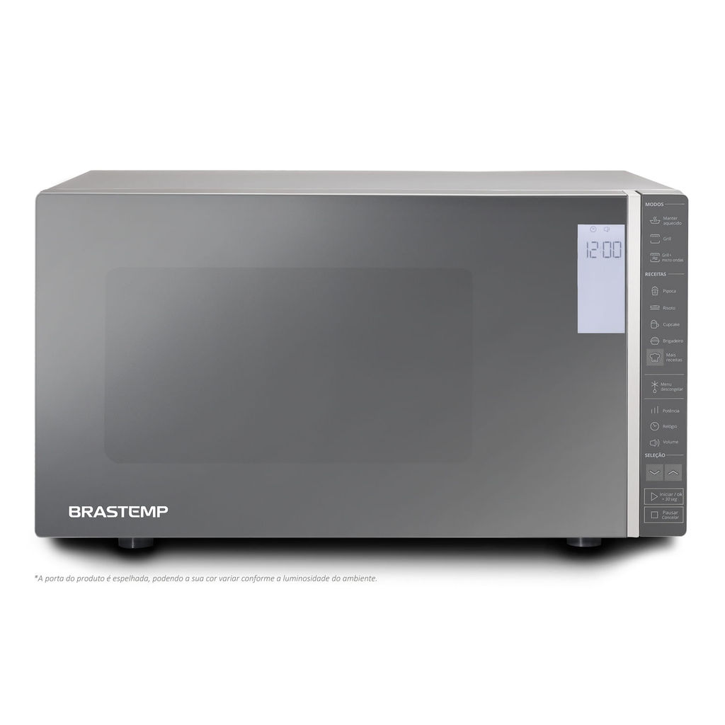 Micro-ondas Brastemp 32 Litros cor Inox Espelhado com Grill e Painel Integrado - BMG45AR