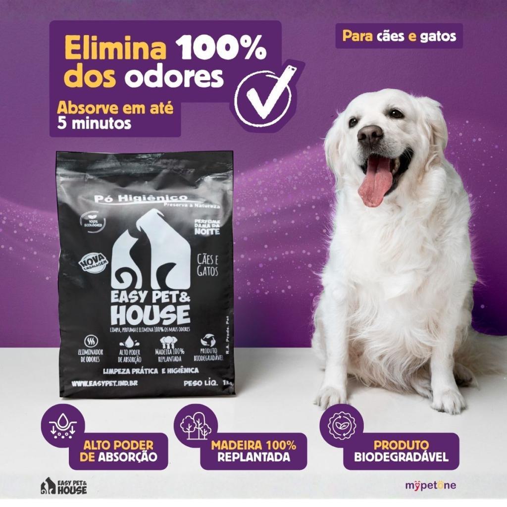 Kit 2 Pó Higiênico 1kg Dama da Noite Eliminador de Odores Seca Xixi Cães e Gatos EasyPet Limpeza Fácil Ação Bactericida — imagem 2 de 2