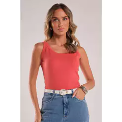 Regata Feminina Alças Largas Marialícia Vermelho