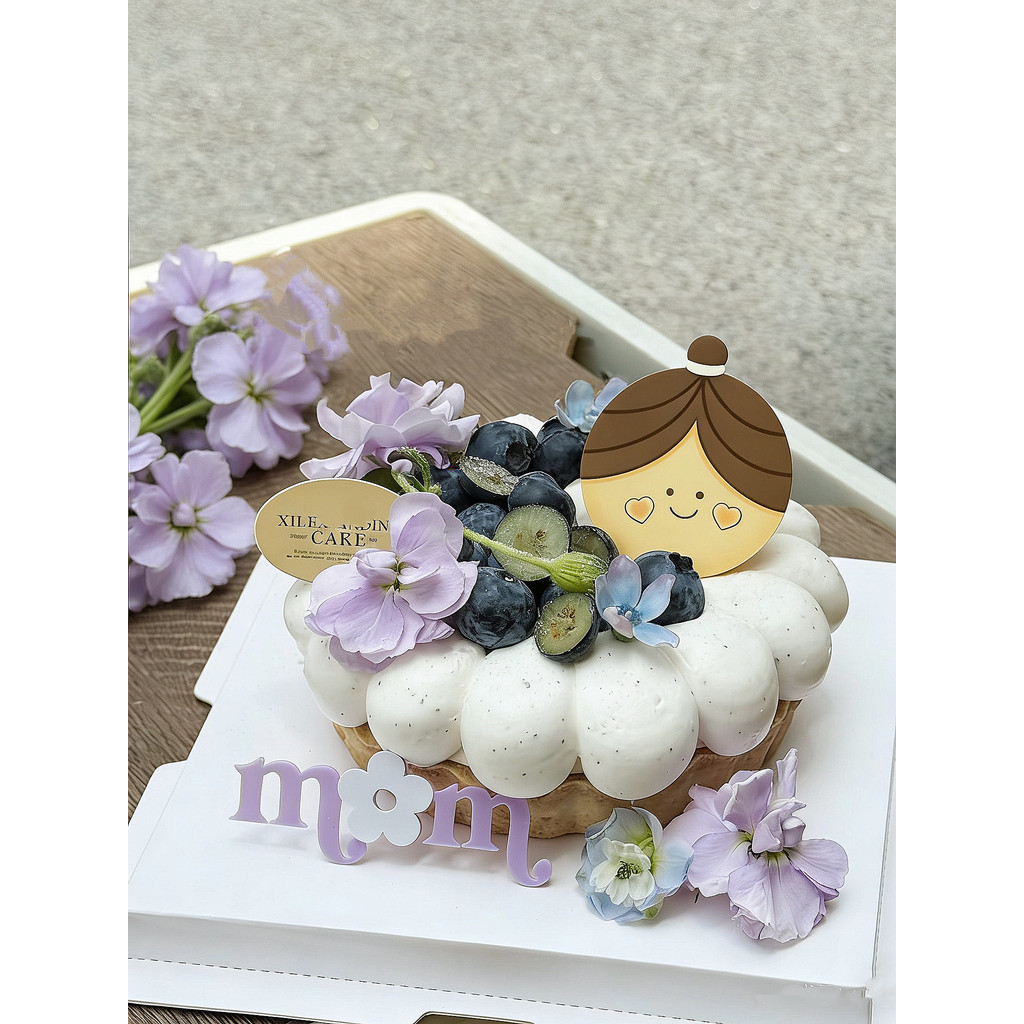 Influenciador dia das mães Pantart bolo decoração Plug-In roxo mãe cartão acrílico mãe bolo de aniversário vestir-se