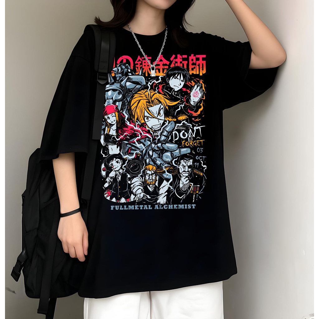 Atelier das Estampas Camiseta Feminina Estampa Personagens Anime Cores Vibrantes Traços Detalhados Moderna Confortável E