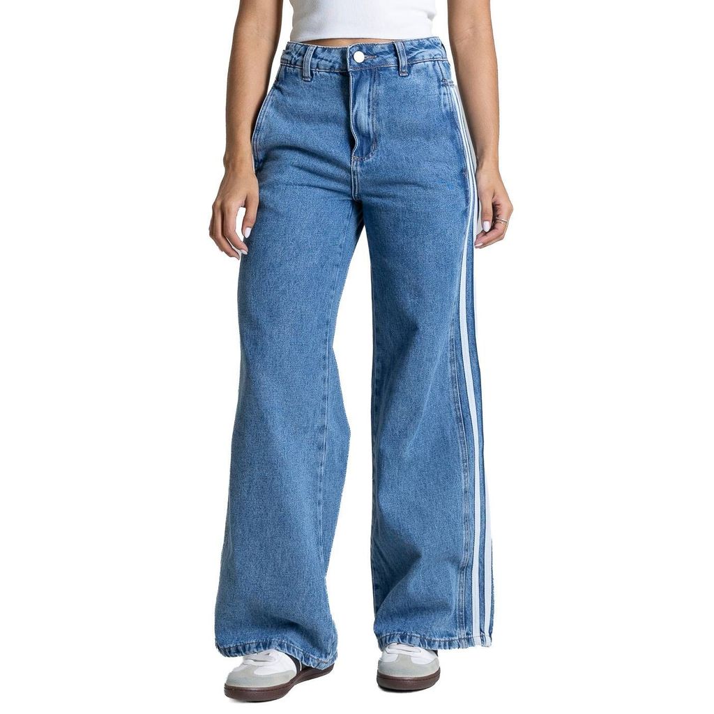 Calça Jeans Sawary Wide Leg Petit Listras - 283655