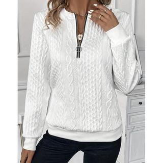 Moletom feminino de primavera e outono, moletom casual acolchoado para outono e inverno, moletom feminino com zíper, cas