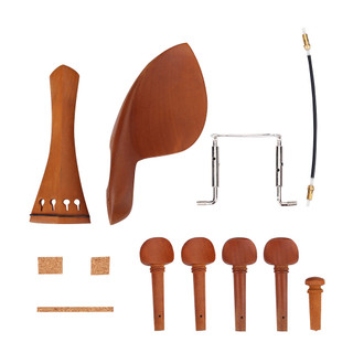 1 conjunto de acessórios para violino de madeira jujuba sem mancha 4/4 apoio de queixo pino final com 3 unidades de