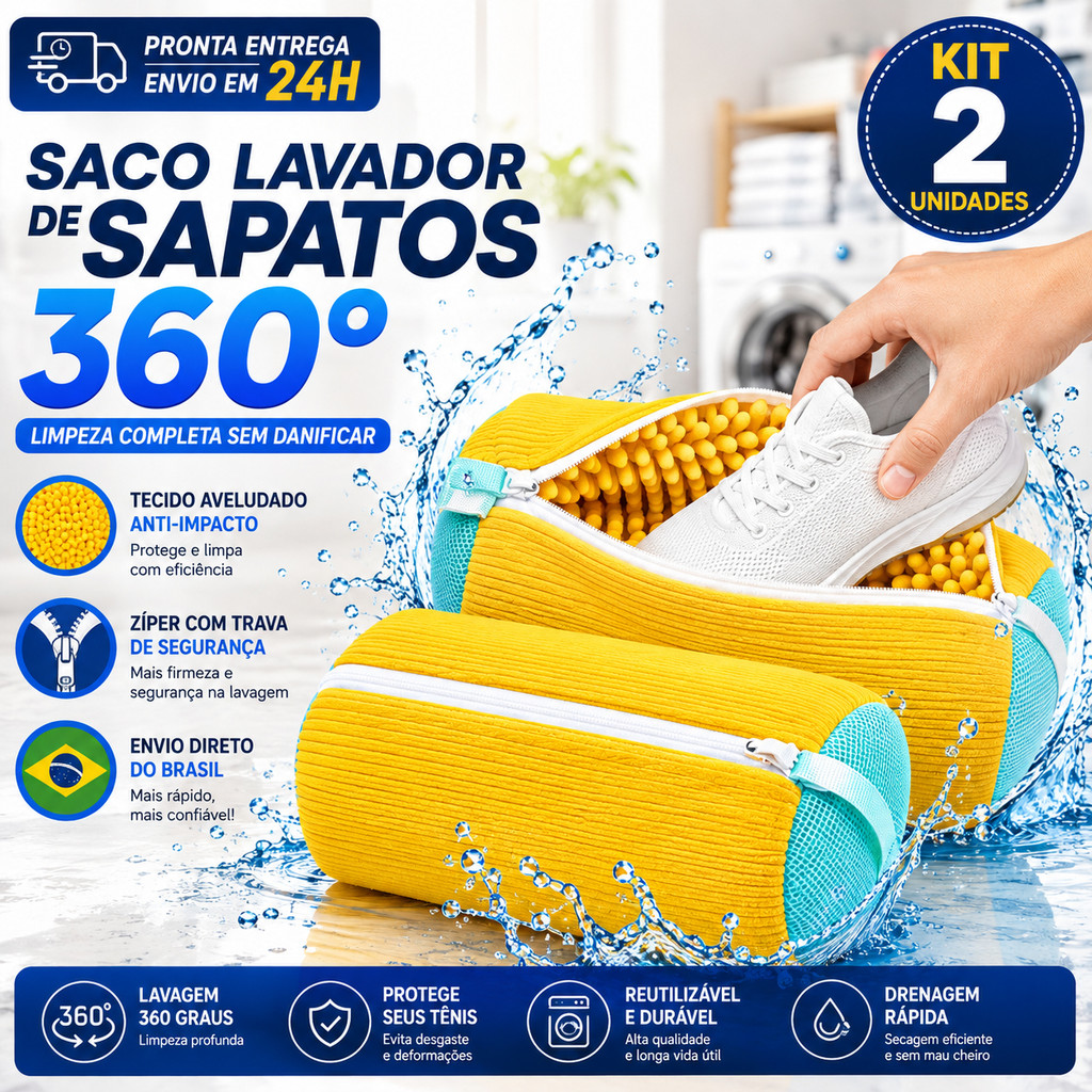 Kit 2 Sacos De Lavar Tênis E Sapato Na Máquina De Lavar Protetor Anti Deformação Lavanderia Viagem