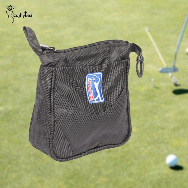 [lzdjhyke3] Bolsa Grande Preta Com Zíper Para Armazenamento De Bola De Golfe , De Malha Transporte De Camisetas Bolas De