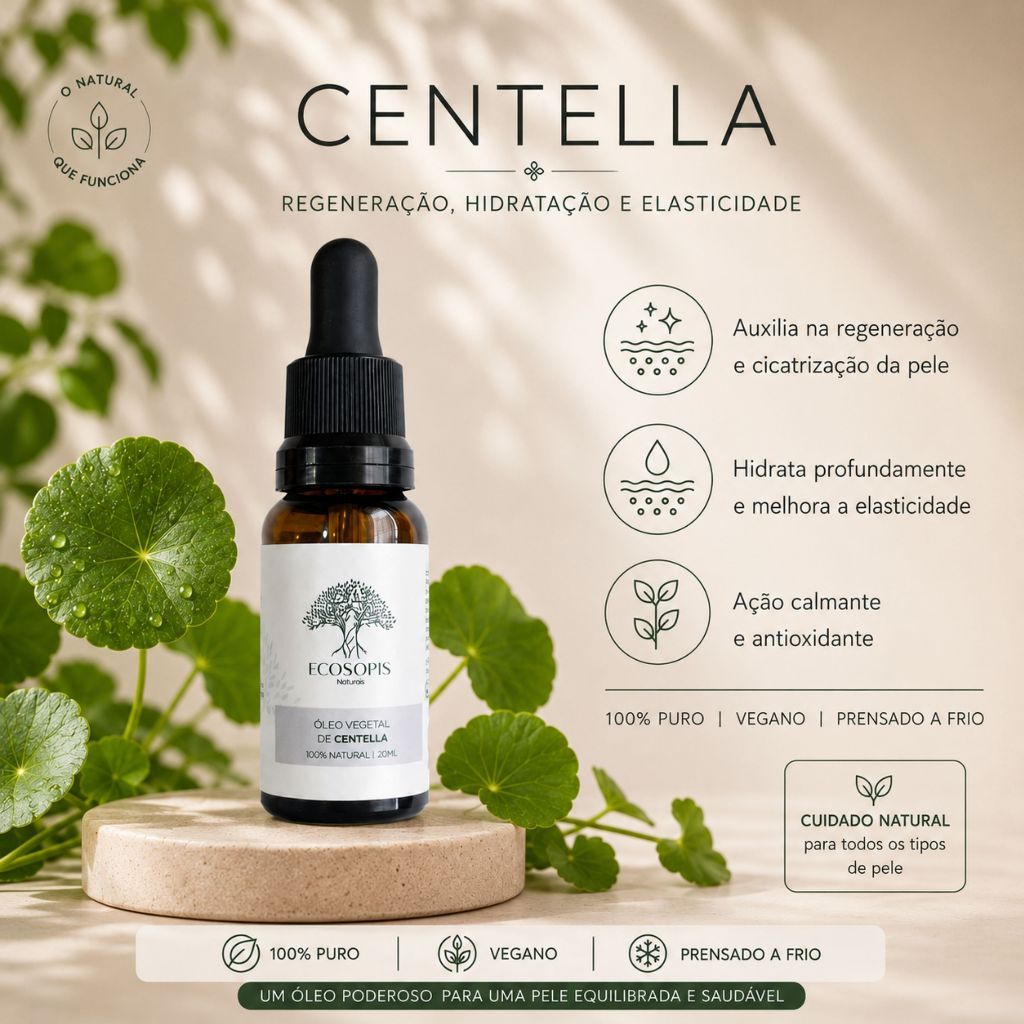 Óleo Vegetal de Centella 100% natural 20mL