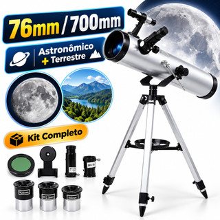Telescópio Astronômico Refrator 76/700mm Luneta para Observação Terrestre e Lunar