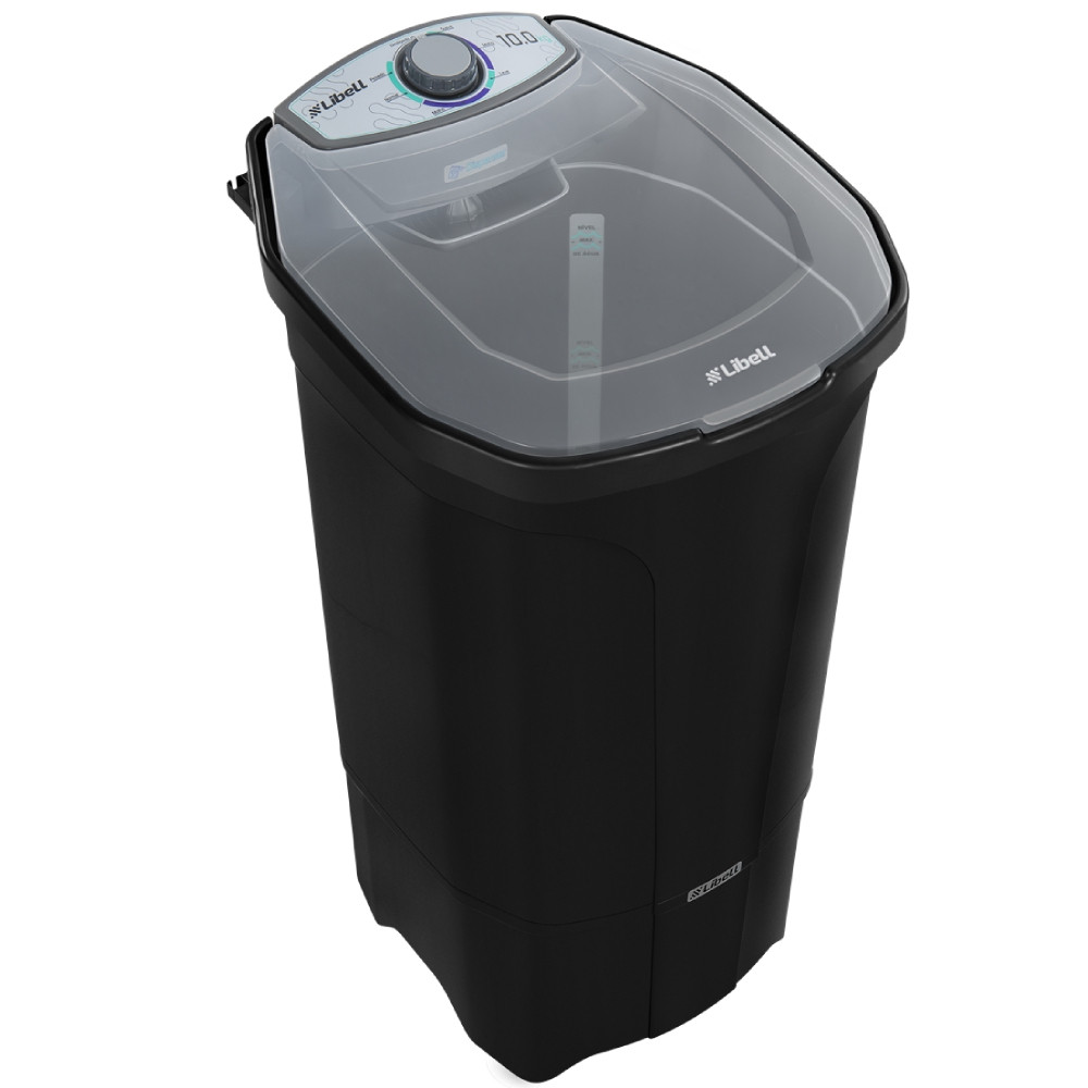 Imagem Tanquinho Libell 10 kg LL1000 com Lavagem por Turbilhonamento 5 Programas de lavagem Preta 110 V