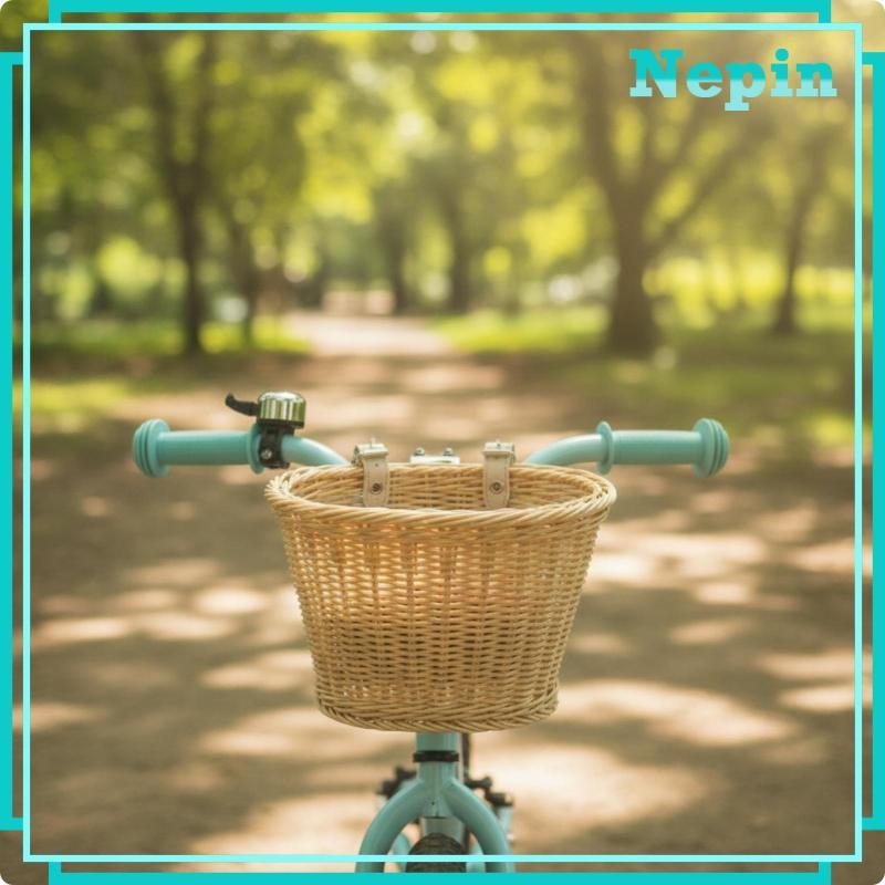 [Nepin] Cesta De Bicicleta Infantil De Vime Para Armazenamento De Guiador Dianteiro Crianças Equilíbrio Estilo Rattan Pe