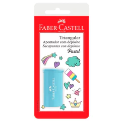 Apontador com coletor triangular pastel SM/125TZF\588598 com 1 unidade Faber-Castell