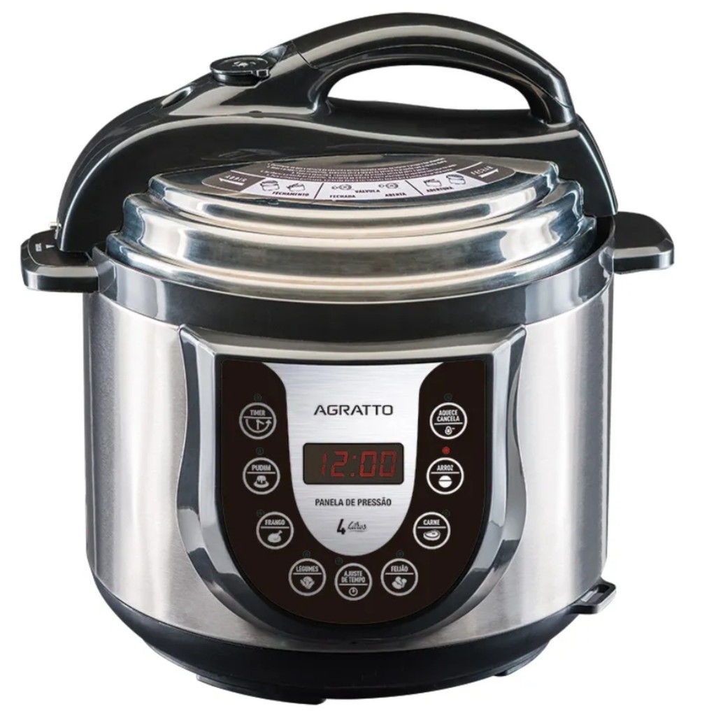 Panela Pressão Elétrica Digital PED-01 Inox 4L 110v Agratto