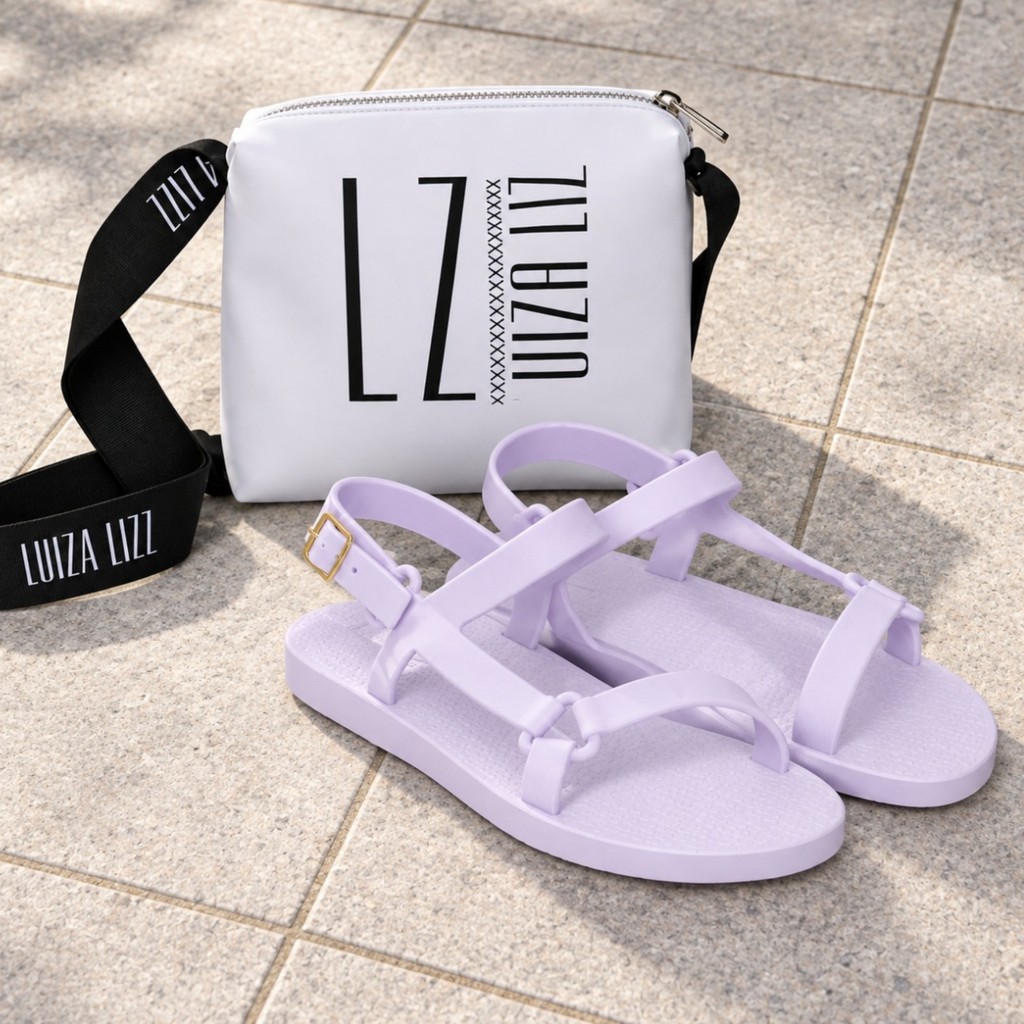 Sandália Tiras Cruzadas Feminina Kit Bolsa Fivela Confortável Antiderrapante Casual Numeração 34 ao 40
