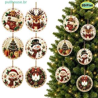 PULLHOUSE 6 Unidades DIY Kit De Pintura De Diamante De Natal , Conjunto De Enfeites Com Base Redonda
