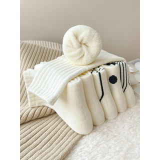 Meias listradas femininas inverno Terry engrossado quente Mid-Tube meias toalha meias influenciadoras todas as meias esp
