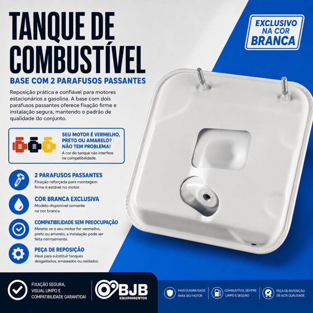 Tanque de Gasolina Combustivel 3.6L Branco Motor 5.5hp 6.5hp 7.0hp Compatível com Honda, Branco, Toyama, Buffalo, Bascco — imagem 2 de 2