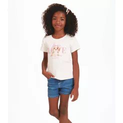 Conjunto Menina Blusa Com Shorts Trick Nick Bege