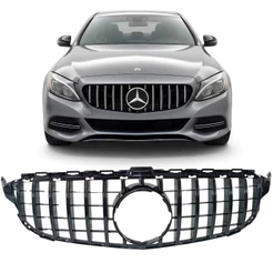 Grade Dianteira Radiador Black Piano Mercedes W205 C180 C200 C250 C300 C450 Gt R 2015 2016 2017 2018