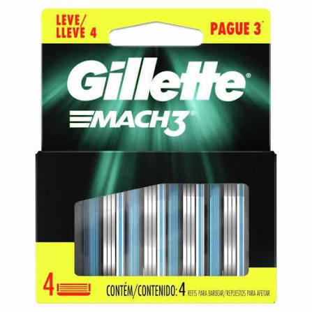 GILLETTE MACH3  C/4 REFIS  PARA BARBEAR