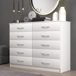 Comoda para Quarto 10 Gavetas Marbela Branco Branco