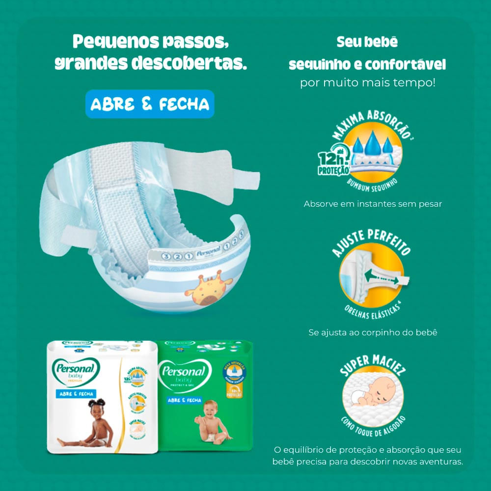 Fralda Personal Baby Protect & Sec Tamanho M Leve 40 Pague 38 Fraldas Descartáveis · foto 2