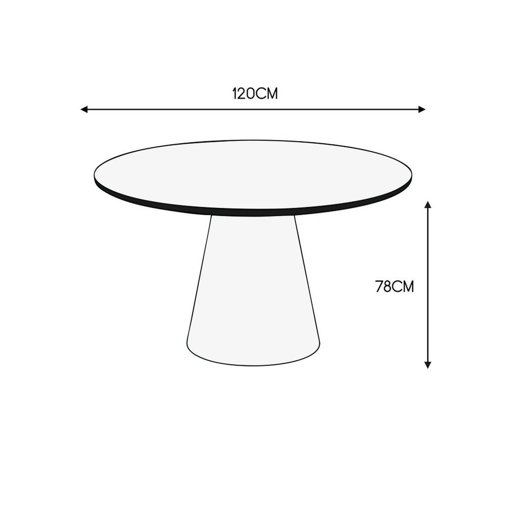 Mesa de Jantar Cone Redonda Laminado em Madeira 120cm Cairo Branco/Off White/Cinamomo Off White/Cinamomo · foto 2