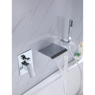 Novo produto nórdico cachoeira tipo torneira da banheira escondida quente e fria tipo na parede preto tipo embutido cabe