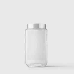 Pote de Vidro Quadrado Collection 2,2L Inox Escovado Invicta