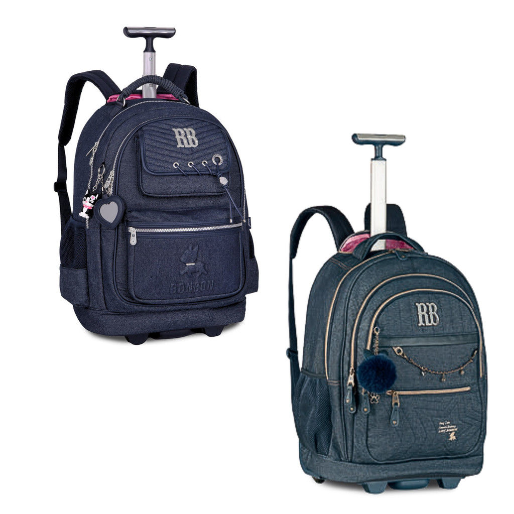 Mochila de Rodinhas Rebecca Bonbon Jeans - Clio Style