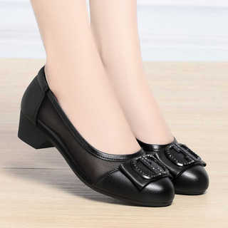 Sapatos de couro genuíno feminino sola plana 2025 estilo francês elegante primavera outono sapatos boca rasa sola salto 