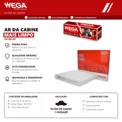 Filtro Do Ar condicionado cabine MITSUBISHI LANCER OUTLANDER HÍBRIDO ECLIPSE CROSS – Wega AKX1993