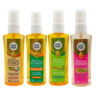 Kit Óleo dos sonhos Coco + Rícino + Alecrim + Rosa Mosqueta Natuhair 60ml em Oferta na Shopee