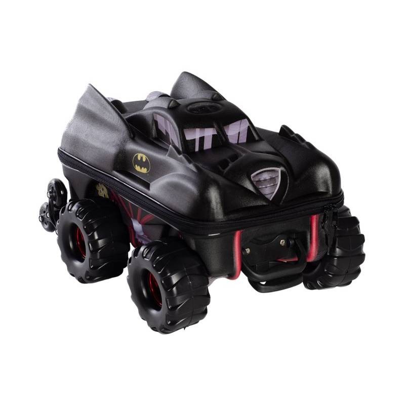 Mala de Viagem Infantil Com Rodinha Batmóvel 3D Preto