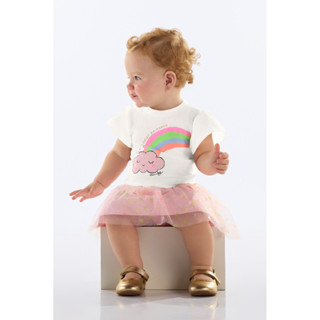 Conjunto Bebê Blusa e Saia Tule Quimby em Oferta na Shopee