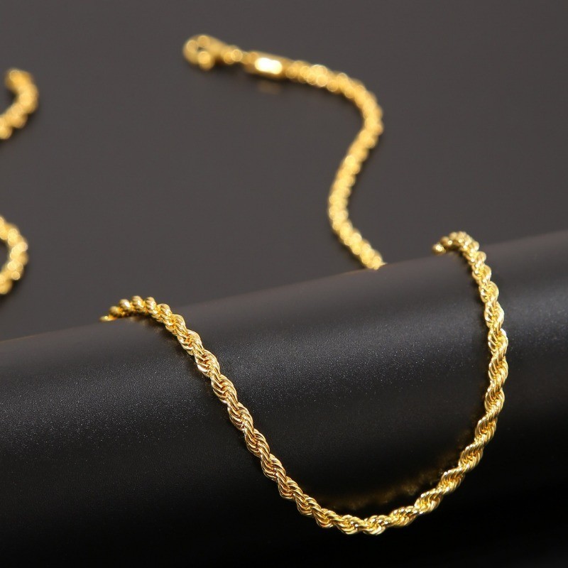 TB Presentes Conjunto Pulseira Pingente JESUS Coroa Buzeira Corrente Longa Caixa Banhada a Ouro 18K — imagem 2 de 2