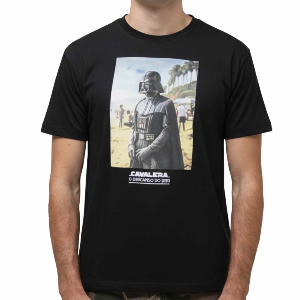 Camiseta Cavalera Indie Descanso do Jedi Masculina Tamanho G Preta Camiseta Casual Estampada Original