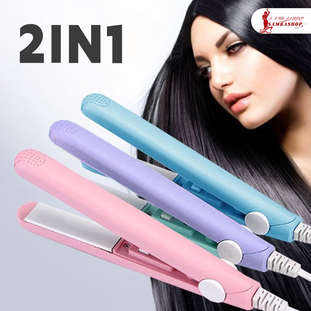 Mini Chapinha Prancha Compacta Portátil 17cm Cerâmica Bivolt com Estojo Case - Alisadora e Modeladora