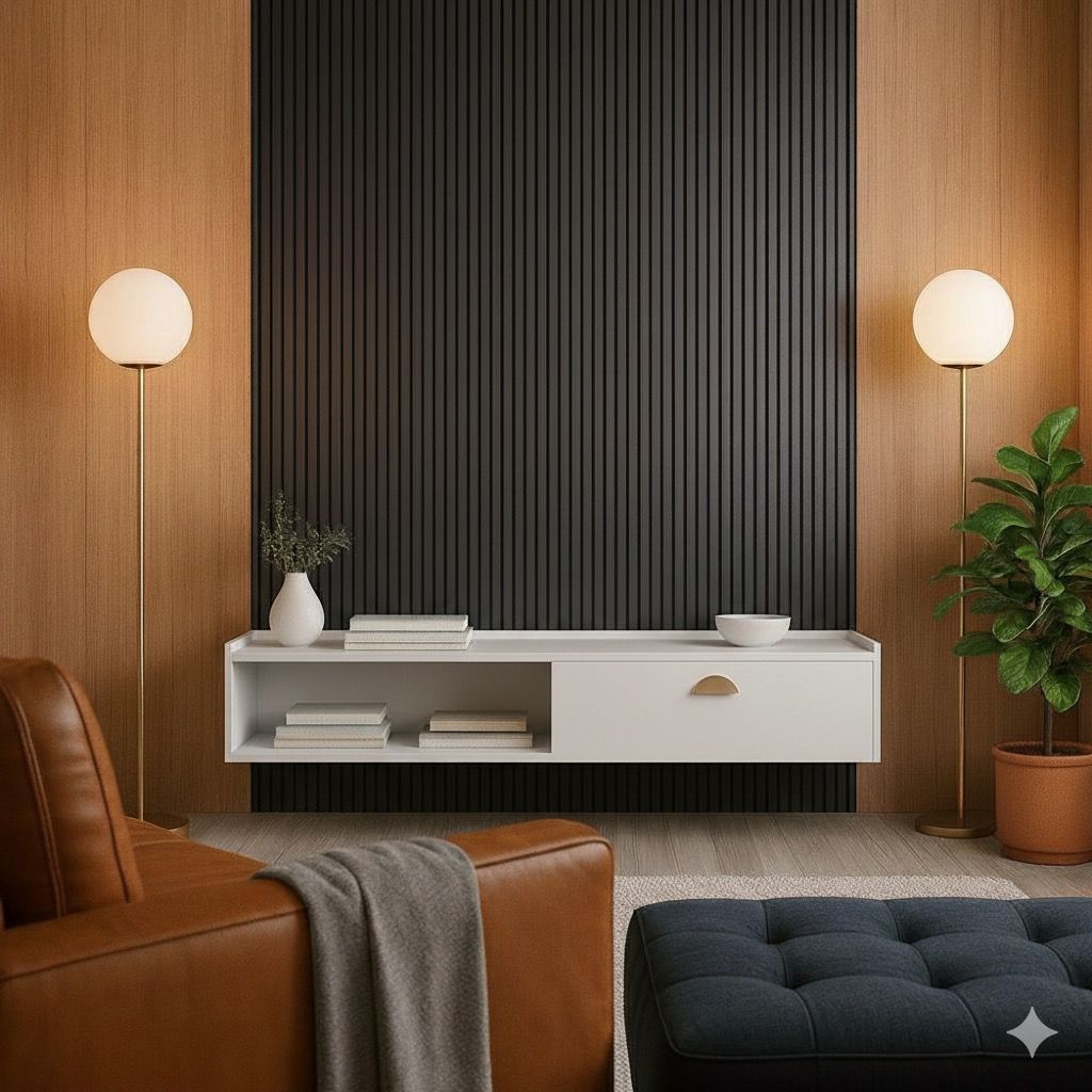 QUEIMA DE ESTOQUE - Rack Suspenso com 1 Porta e Nicho – Ideal para Sala de Estar ou Quarto