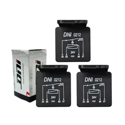 Kit 3 Rele Auxiliar Universal 40a 24v Com Suporte 4 Terminais Uso Geral Caminhões e Onibus DNI 0212