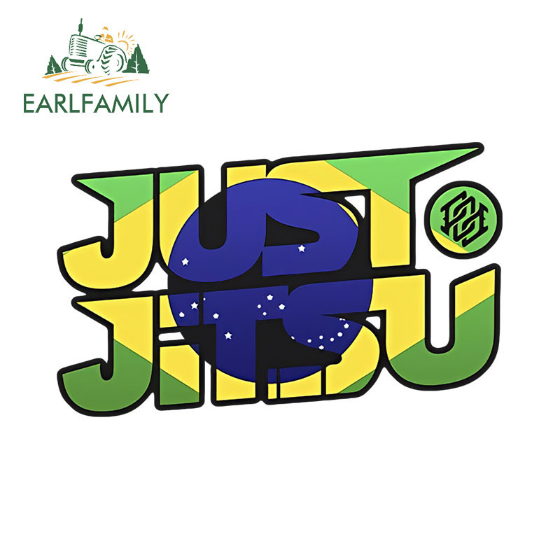 EARLFAMILY 13cm x 8.0cm Jiu Jitsu Com Bandeira Adesivo De Carro Oclusão Zero Caravana Bagagem Pára-Brisa Decalque Person