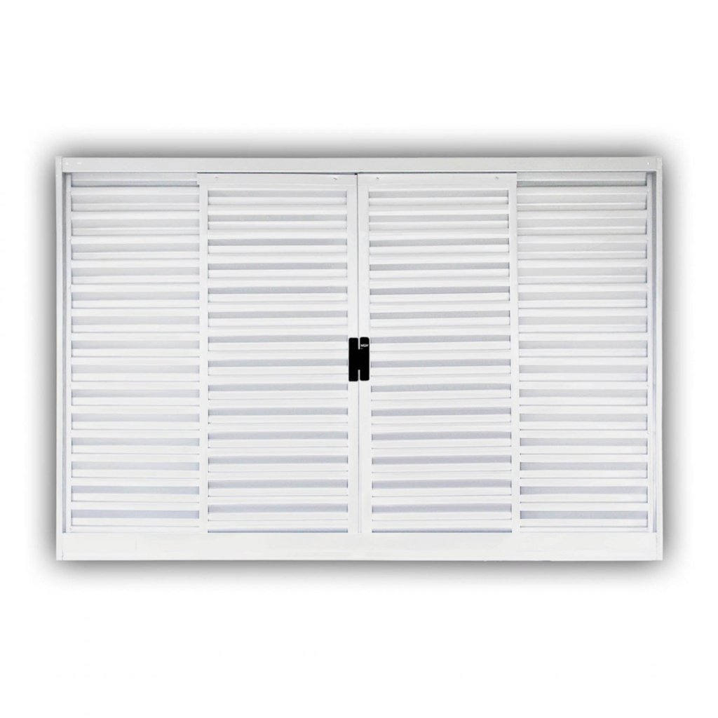 Janela de Aço Veneziana de Correr 100x100cm 4 Folhas Minas Sul Mgm 100cm x 100cm em Oferta na Shopee