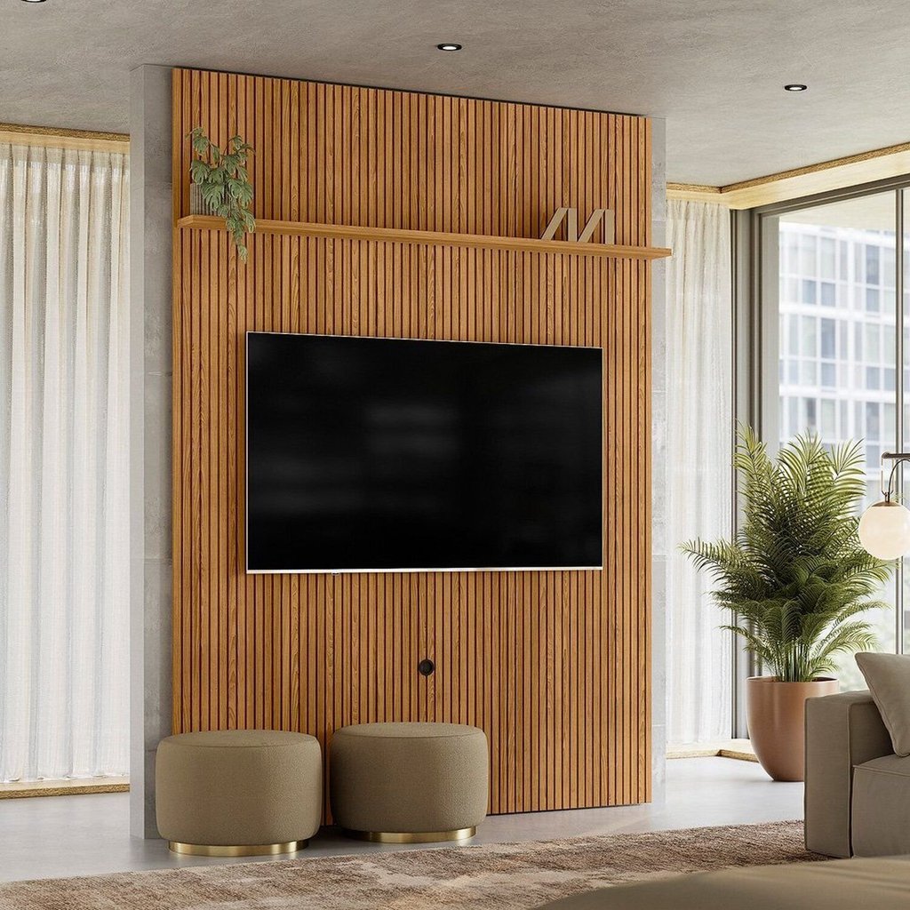 Painel para TV até 75 Polegadas 180cm New Interlagos Cumaru em Oferta na Shopee