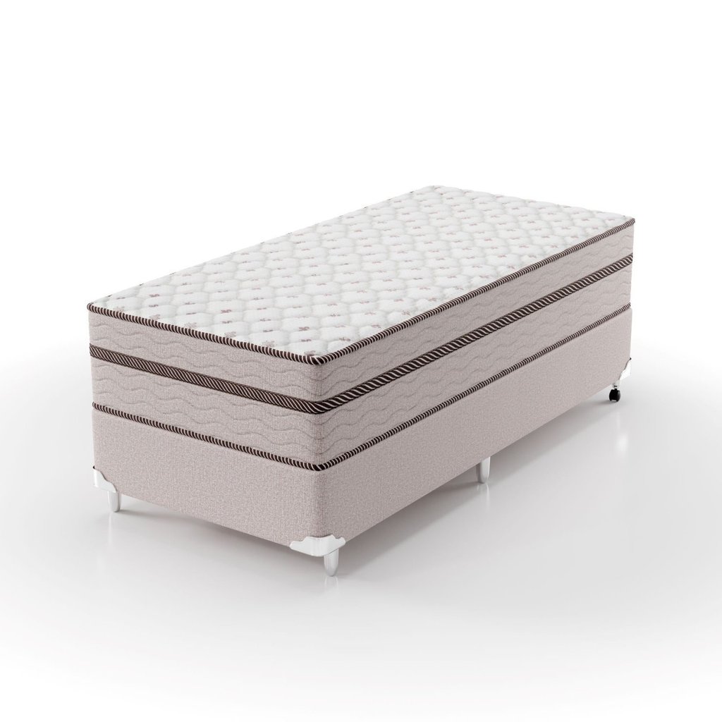 Cama Box Solteiro 88x188x63cm Molas Ensacadas Sonhare Montreal Solteiro
