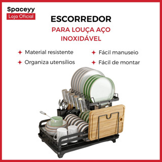 Escorredor De Louça Cozinha Aço Inox 2 Andares Pratos E Talheres em Oferta na Shopee