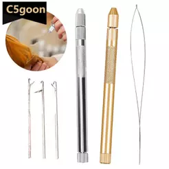C5GOON 3-Em-1 Liga Gancho Agulha Peruca Fazendo Ferramentas De Extensão De Cabelo Para De Renda Micro Anel Agulhas De Cr