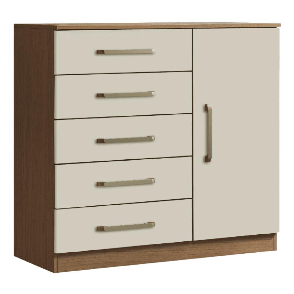 Cômoda Sapateira Multiuso 5 Gavetas 1 Porta Milão Aramóveis em Oferta na Shopee