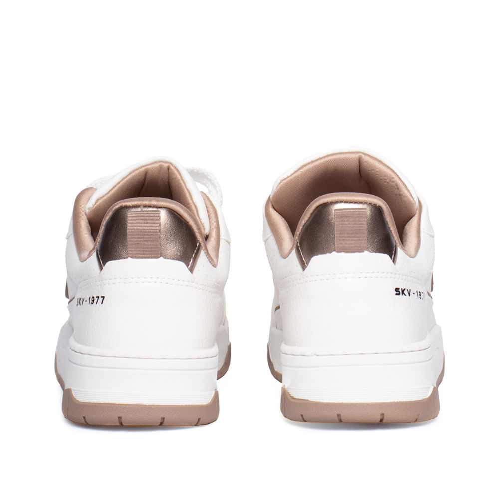 Detalhes do Tênis Feminino Via Marte Casual Recortes Branco/Marrom