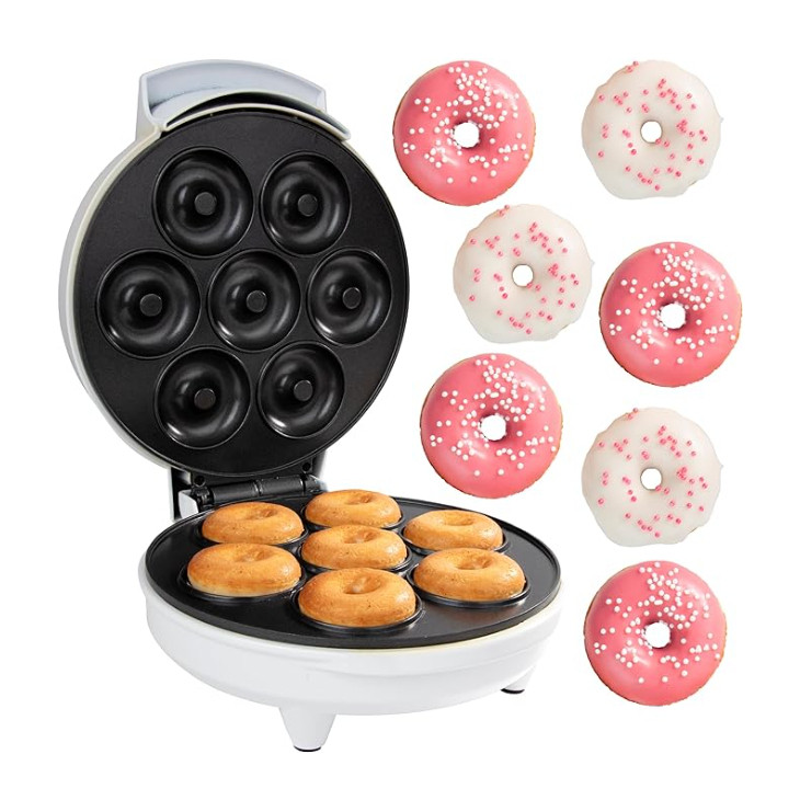 Mini Maquina De Donuts Café Da Manhã Capacidade Para 7 Mini Rosquinha Elétrica 110V Portátil JH