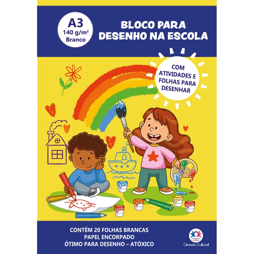 Livro Bloco para Desenho A3 140g - 20 Folhas brancas