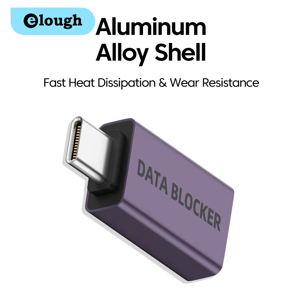 Elough USB Data Blocker Adaptador De Carregamento Sem Sincronização De Dados Rápido/Tipo C Bloqueador